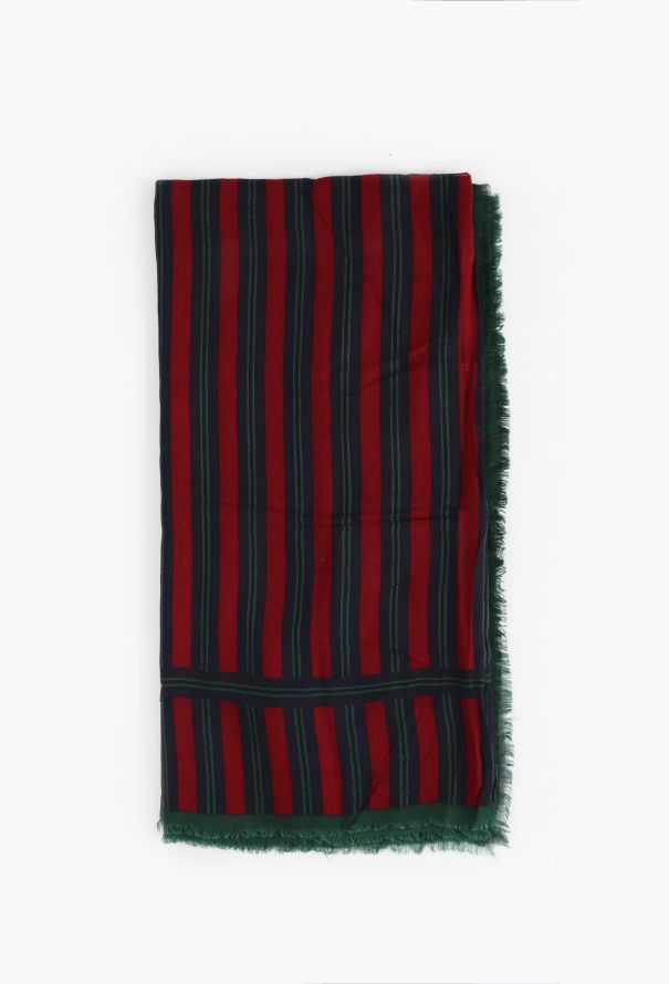 Saint Laurent ‘70s Striped Fringe Trim Scarf - 2 Saint Laurent ‘70s Striped Fringe Trim Scarf - 2