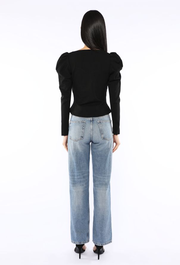 Alexander McQueen Puff-Sleeve Sweetheart Top, 2020 - 4