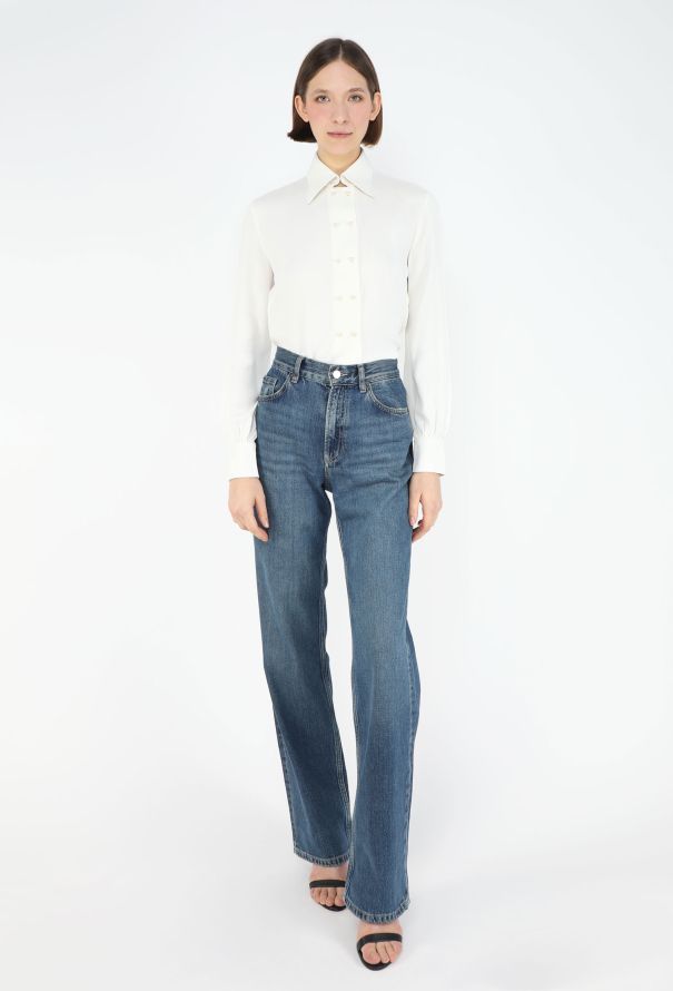 Céline Pre-Fall 2013 Pearl Crêpe Blouse - 4