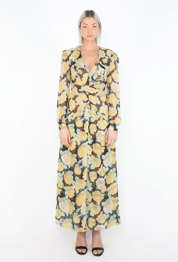 Miu Miu Rose Printed Georgette Dress - 3