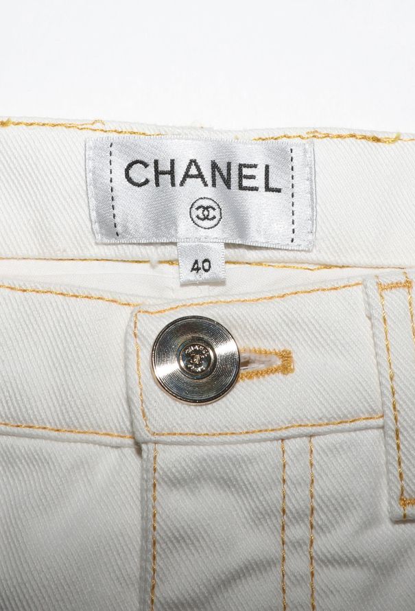 Chanel 2020 'COCO' Embroidered Jeans - 6