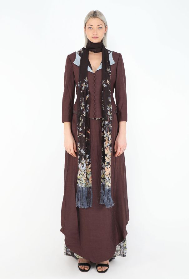 Chloé Spring 1998 Pinstripe Floral 4-Piece Ensemble - 1