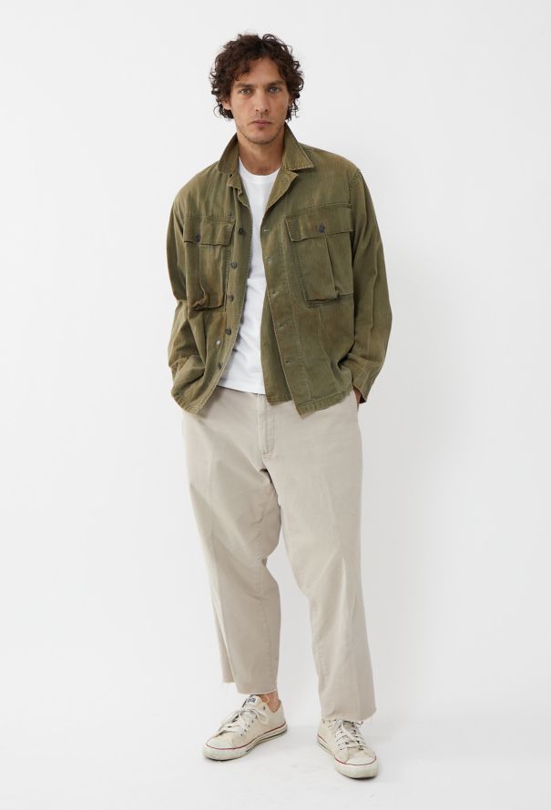 Men's Vintage 1940s WWII Herringbone Field Jacket - 2