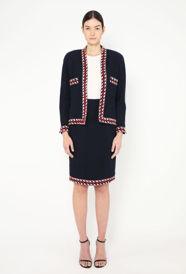 Chanel Haute Couture F/W 1986 Bouclé Trim Ensemble - 1