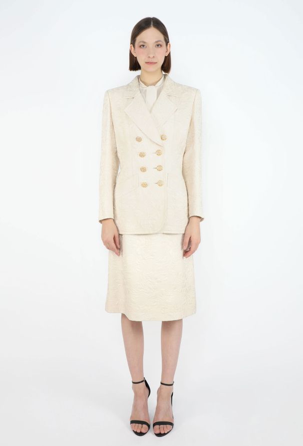 Saint Laurent Haute Couture '90s Jacquard Belted Ensemble - 2