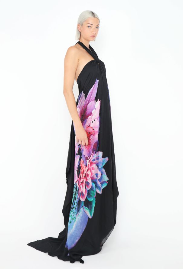 Roberto Cavalli Cascading Floral Silk Gown - 2