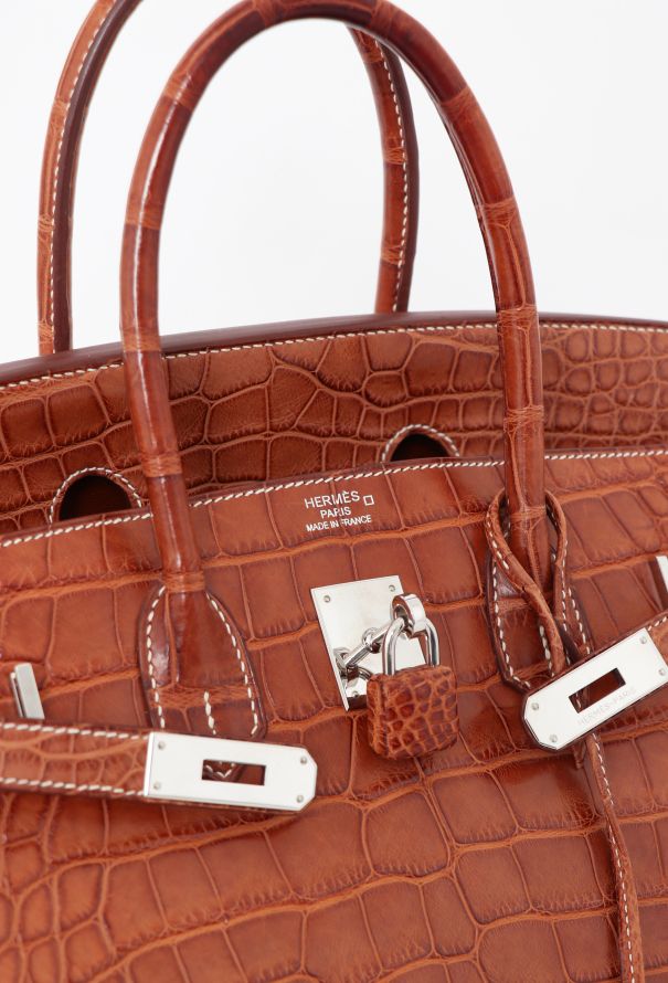 Hermès Exceptional Matte Fauve Alligator Birkin 35 - 12