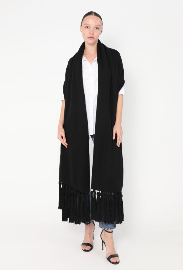 Gucci Vintage Cashmere Tassel Shawl - 1