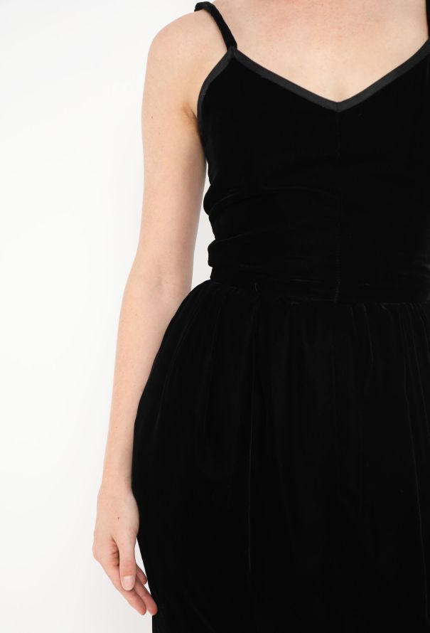 Saint Laurent Vintage Velvet Grosgrain Trim Dress - 4