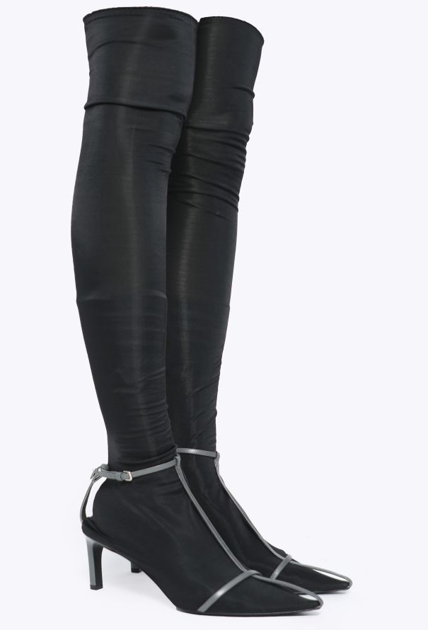 Jil Sander S/S 2024 Mesh & Leather Legging Boots - 4
