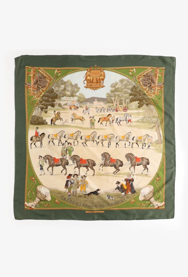 Hermès 'Présentation des Chevaux' 90cm Silk Carré - 1