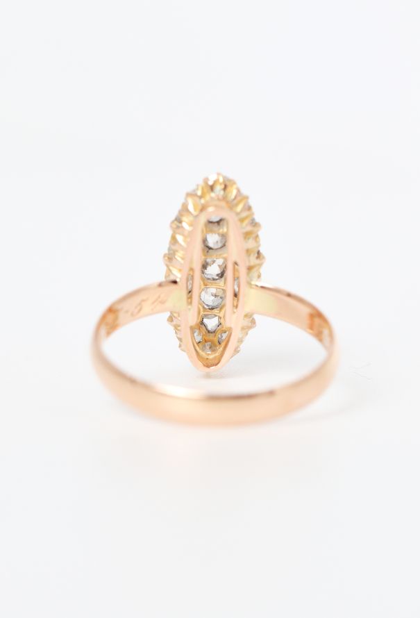 Vintage Fine Jewelry Antique 18k Rose Gold & Diamond Marquise Ring - 5 Vintage Fine Jewelry Antique 18k Rose Gold & Diamond Marquise Ring - 5