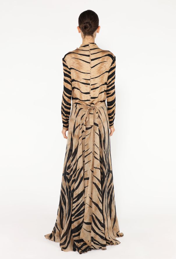 '70s Tiger Printed Overlay Dress - 7