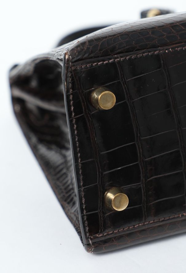 Hermès Exceptional 1998 Dark Brown Porosus Kelly Sellier 25 - 13