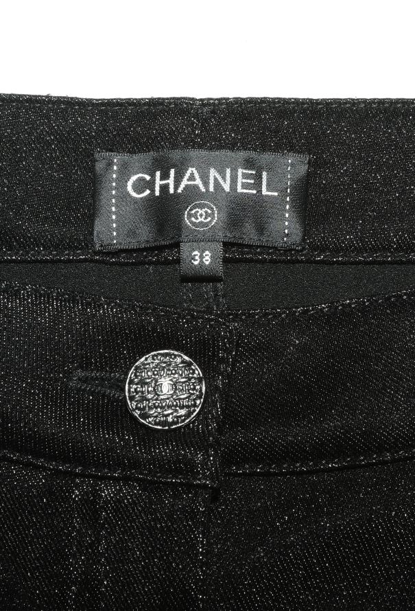 Chanel Iridescent Lamé 'CC' Jeans - 5