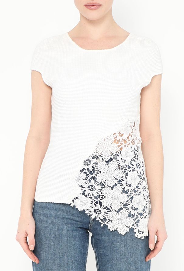 Chanel Asymmetrical Floral Crochet Top - 1