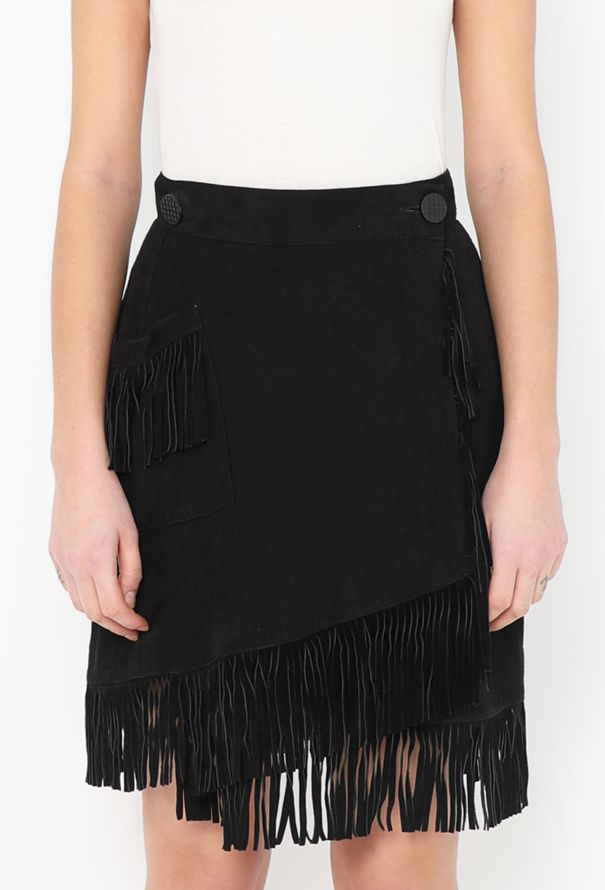 Saint Laurent 1992 Suede Fringe Skirt - 3 Saint Laurent 1992 Suede Fringe Skirt - 3