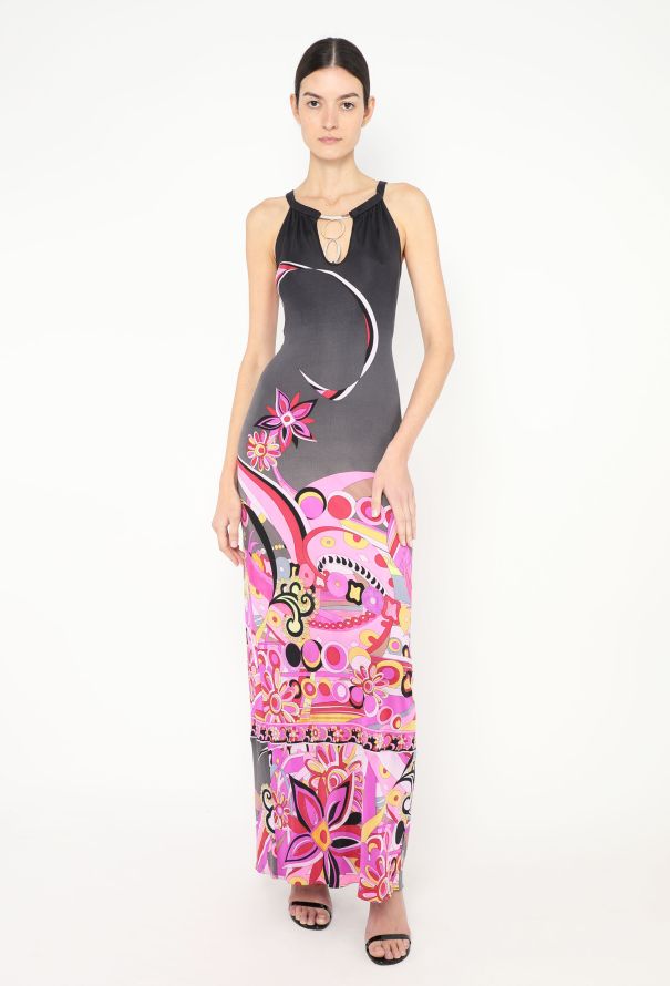 Emilio Pucci Graphic Maxi Halter Dress - 1