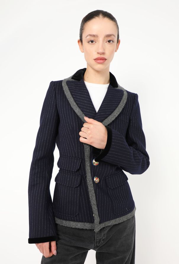 Balenciaga ICONIC F/W 2007 Collegiate Pinstripe Blazer - 5