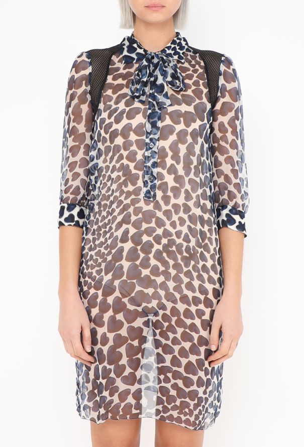 Prada S/S 2000 Heart Print Lavallière Tunic - 1