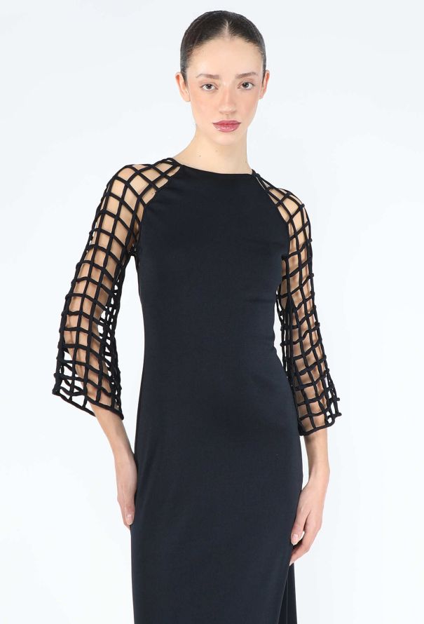 Azzaro Stunning '70s Open-Back Trellis Gown - 3