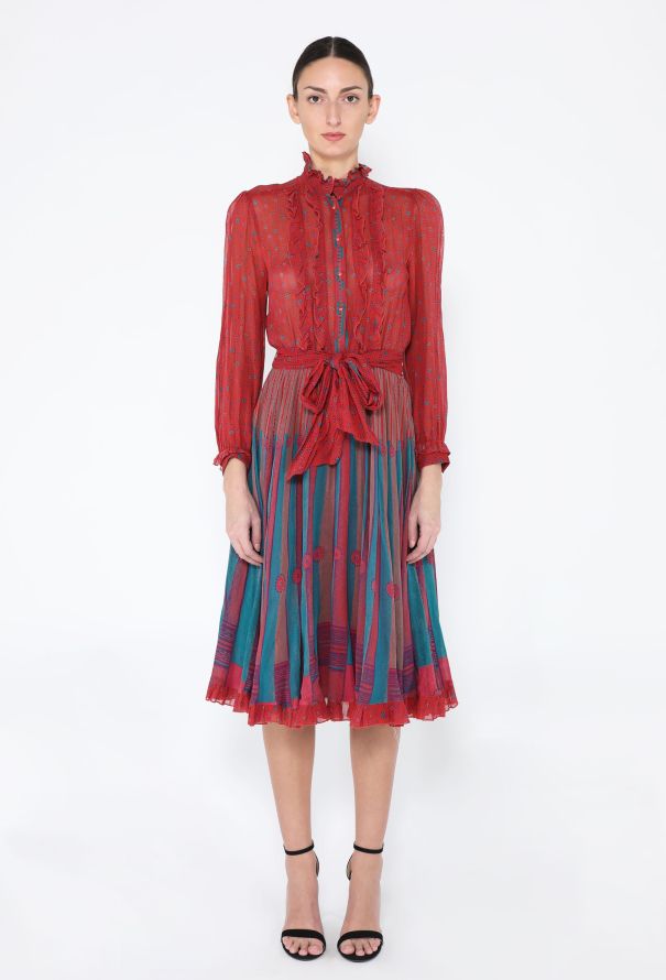 '70s Louis Féraud Printed Belted Dress - 2