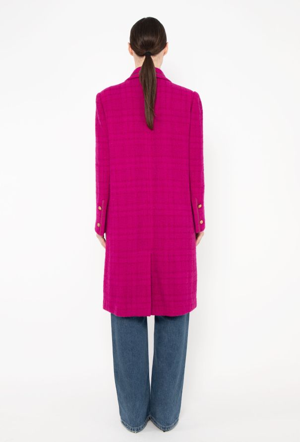 Chanel RARE '70s Fuscia Tweed Camélia Coat - 5 Chanel RARE '70s Fuscia Tweed Camélia Coat - 5