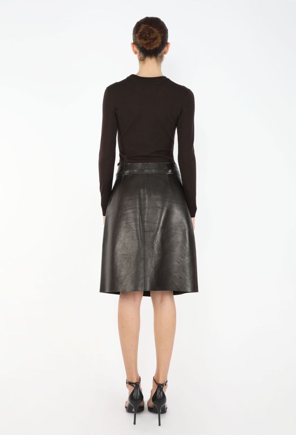 Gucci F/W 2000 Leather A-Line Skirt - 5