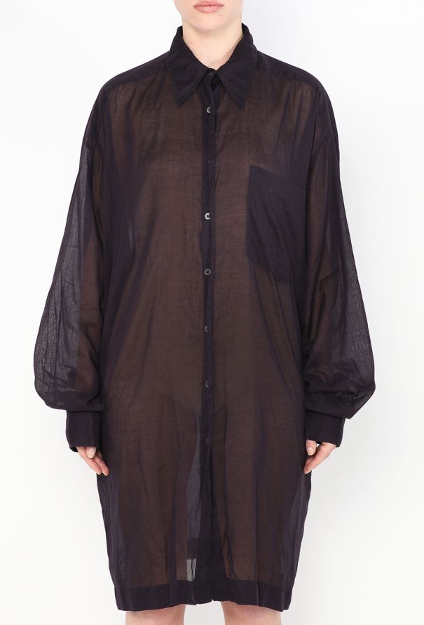 Dries Van Noten Oversized Voile Shirt Dress - 2