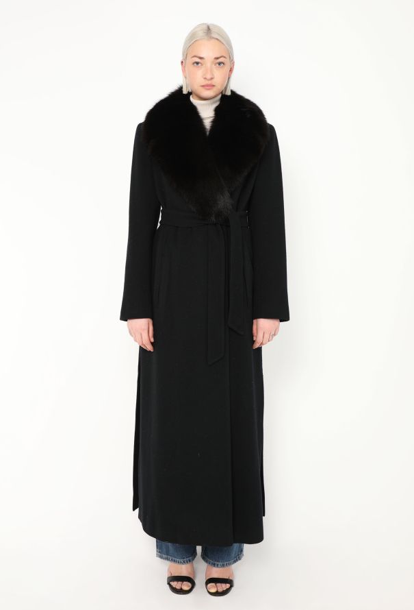 Jean Paul Gaultier Early '90s Belted Fox Fur Trim Coat - 1