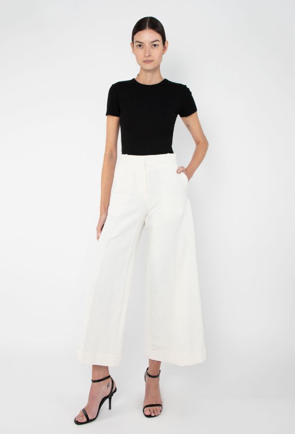 Céline Linen Wide-Leg Pants - 1