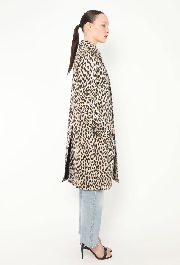 Céline S/S 2019 Leopard Print Denim Trench - 5