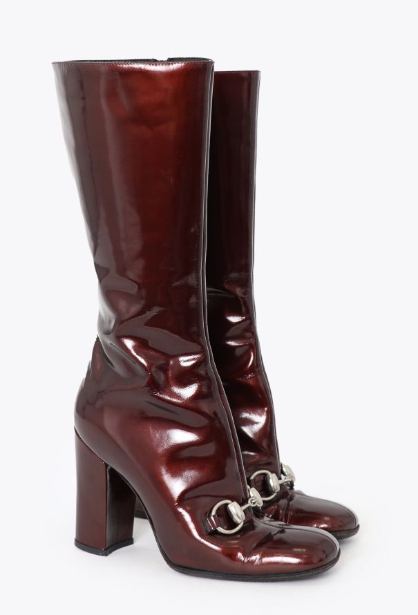 Gucci F/W 1995 Patent Horsebit Boots - 3