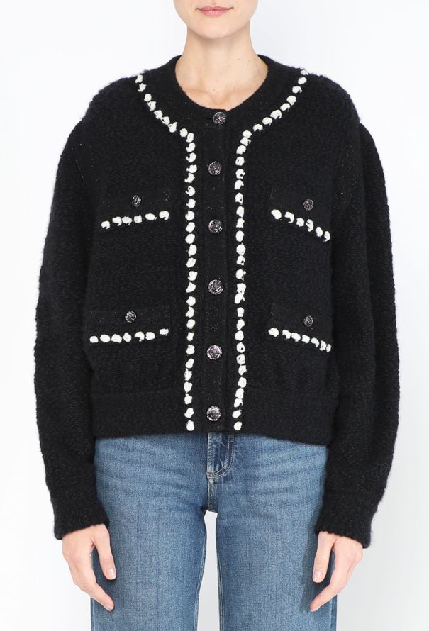 Chanel 2022 Iridescent Bouclé Cashmere Cardigan - 1