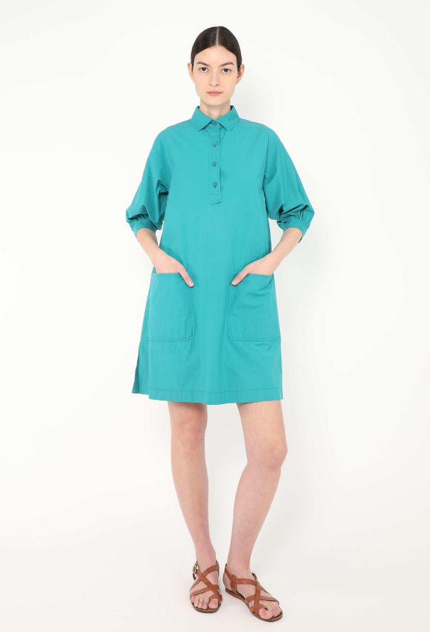 Saint Laurent Vintage Cotton Poplin Shift Dress - 3 Saint Laurent Vintage Cotton Poplin Shift Dress - 3