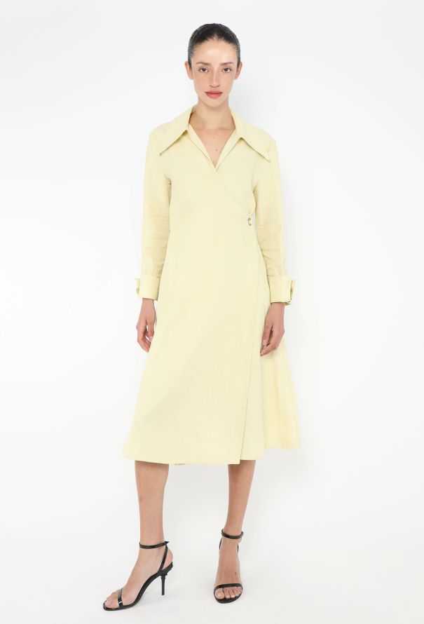 Jil Sander Pre-Fall 2022 Linen Wrap Dress - 1