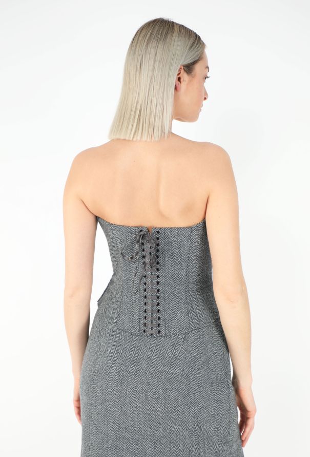 Chloé F/W 1999 Herringbone Corset Ensemble - 2