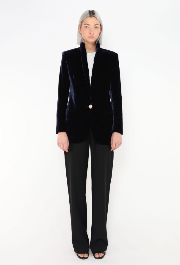 Balmain Midnight Velvet Tailored Blazer - 4