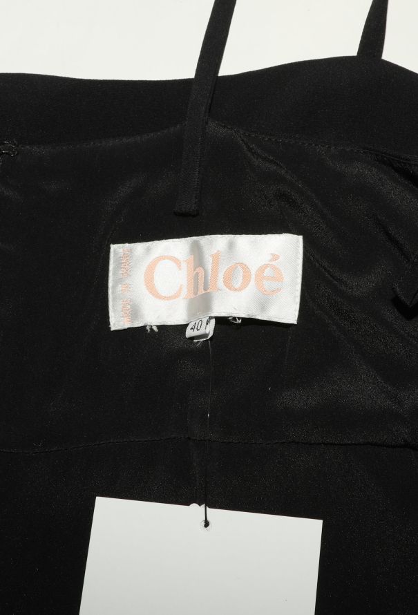 Chloé Rare '80s Chiffon Lace Overlay Dress - 5