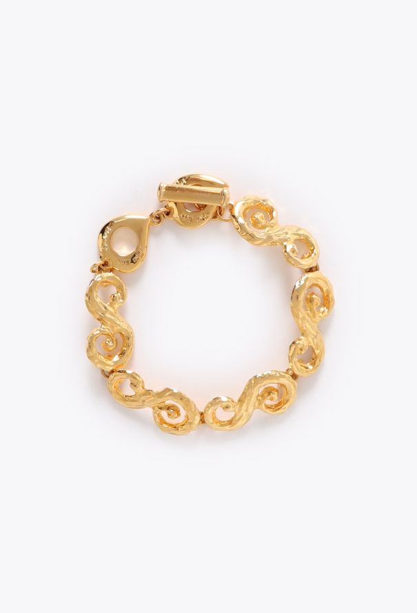 Saint Laurent Vintage Arabesque Hammered Bracelet - 1