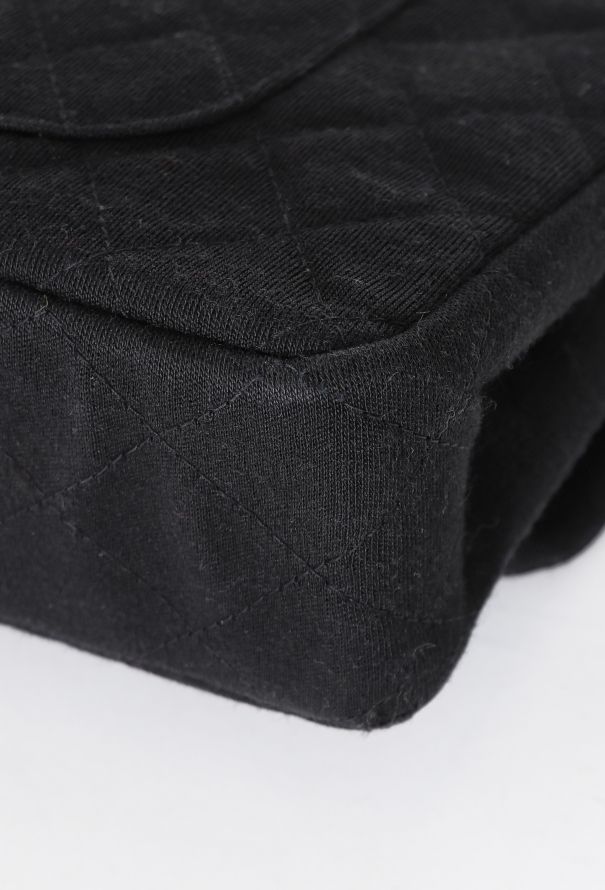 Chanel Black Jersey 2.55 Medium Flap Bag - 10