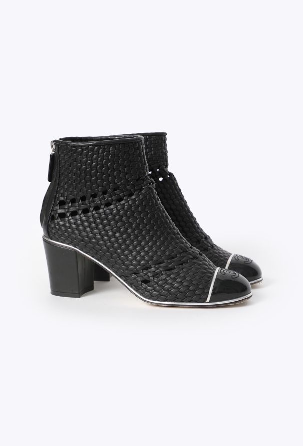 Chanel Woven 'CC' Cap-Toe Boots - 3