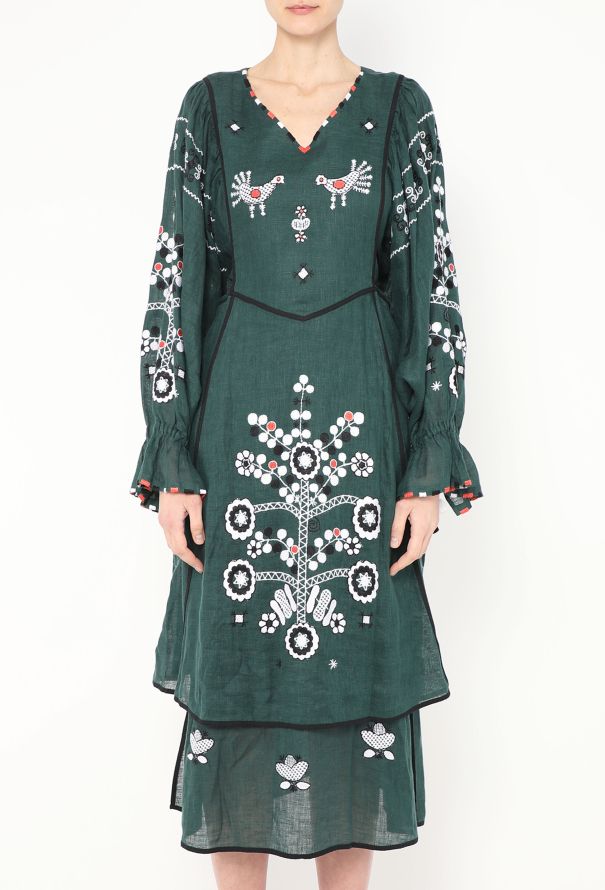 Vita Kin Belted Embroidered Linen Dress - 2 Vita Kin Belted Embroidered Linen Dress - 2