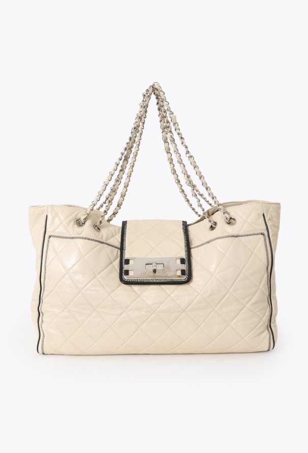 Chanel Off-White East West Reissue Tote Bag - 2