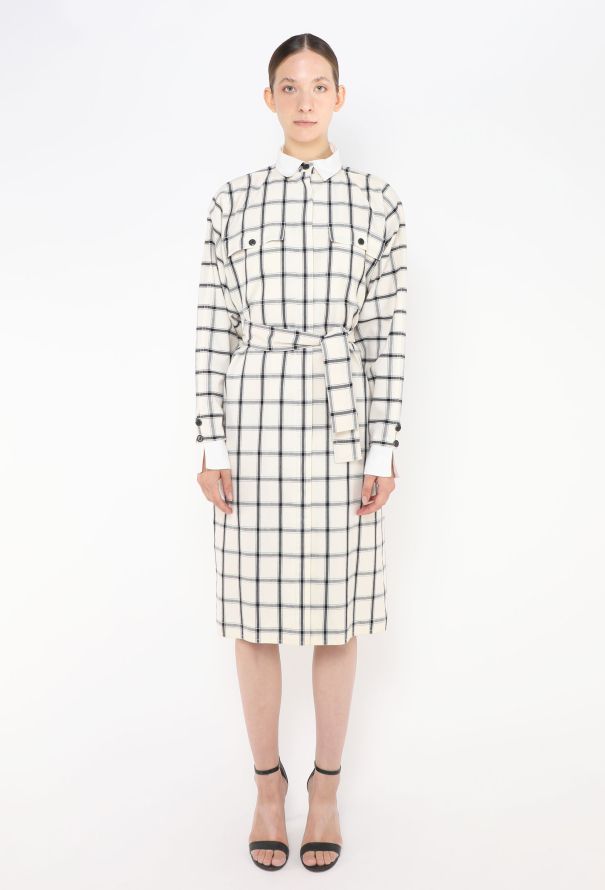 Gucci Vintage Belted Plaid Dress - 1