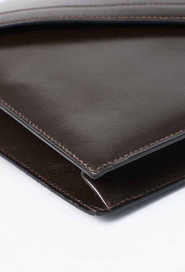Hermès '70s Brown Box Lydie Clutch Bag - 12