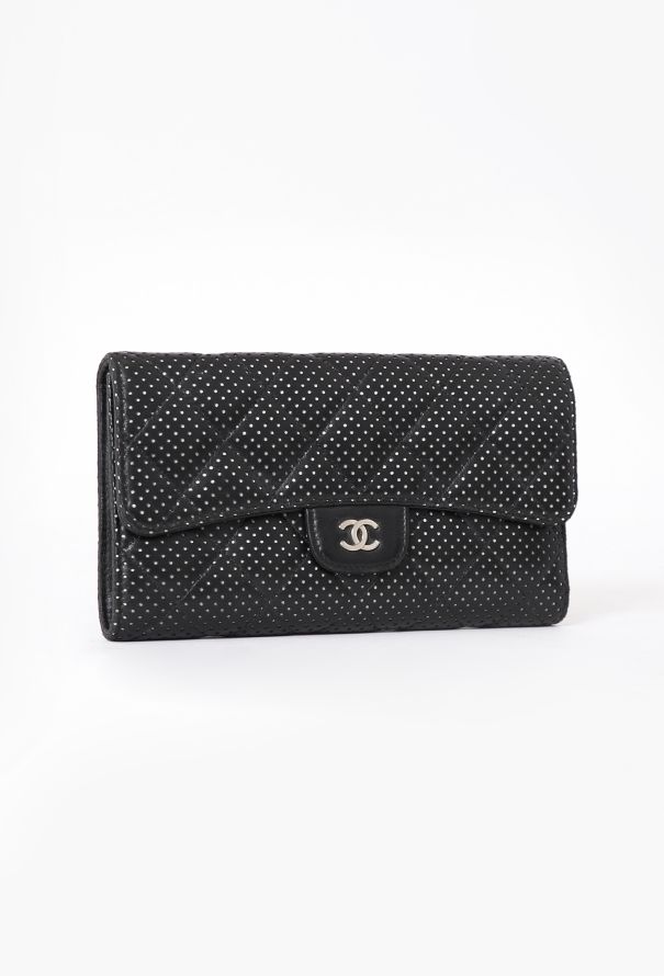 Chanel Black Perforated Flap Wallet - 2 Chanel Black Perforated Flap Wallet - 2