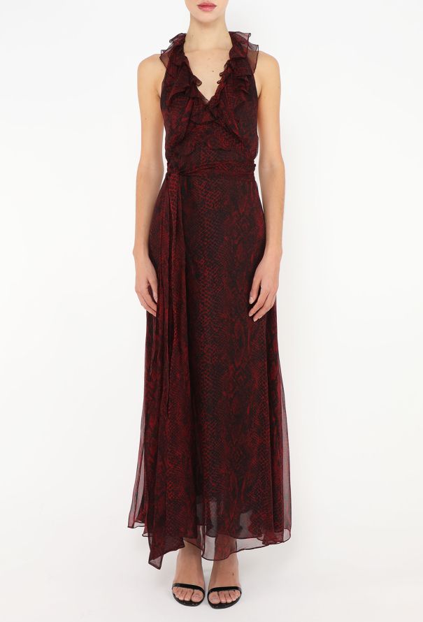 Saint Laurent Snake Print Chiffon Gown, S/S 2013 - 5