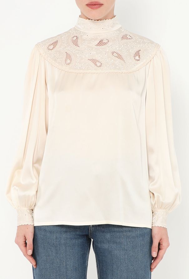 Hanae Mori '80s Embroidered Silk Blouse - 1