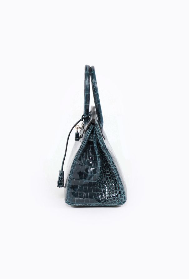 Hermès Exceptional  Vert Rousseau Porosus Birkin 30 - 4